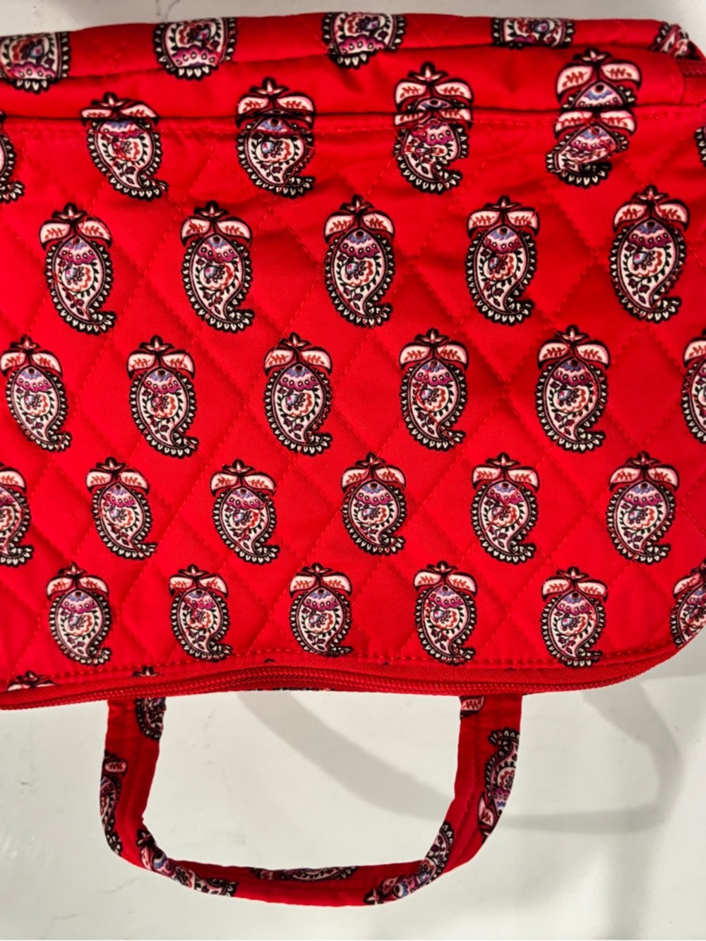 Vera Bradley Red Paisley Quilted Travel Tote
